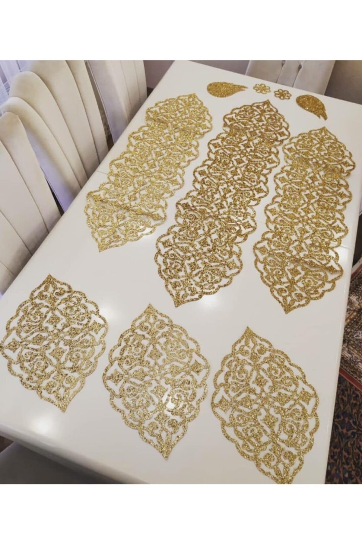 Table Runner - 10-teiliges Tischläufer- und Tischset-Set aus Kunstleder