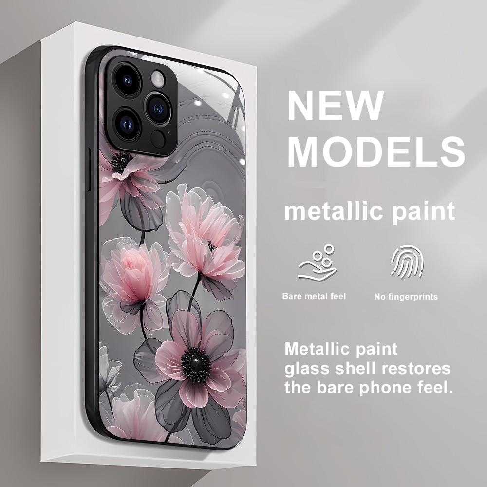 Vase Decor - Blume gehärtetes Glas Hülle für iPhone