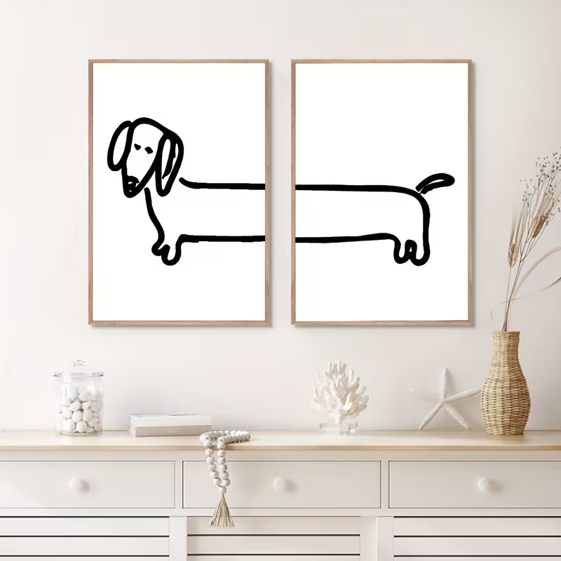 2 Stück moderne Dackel-Wandkun – Interior Design Living Room Bewertung und Preis