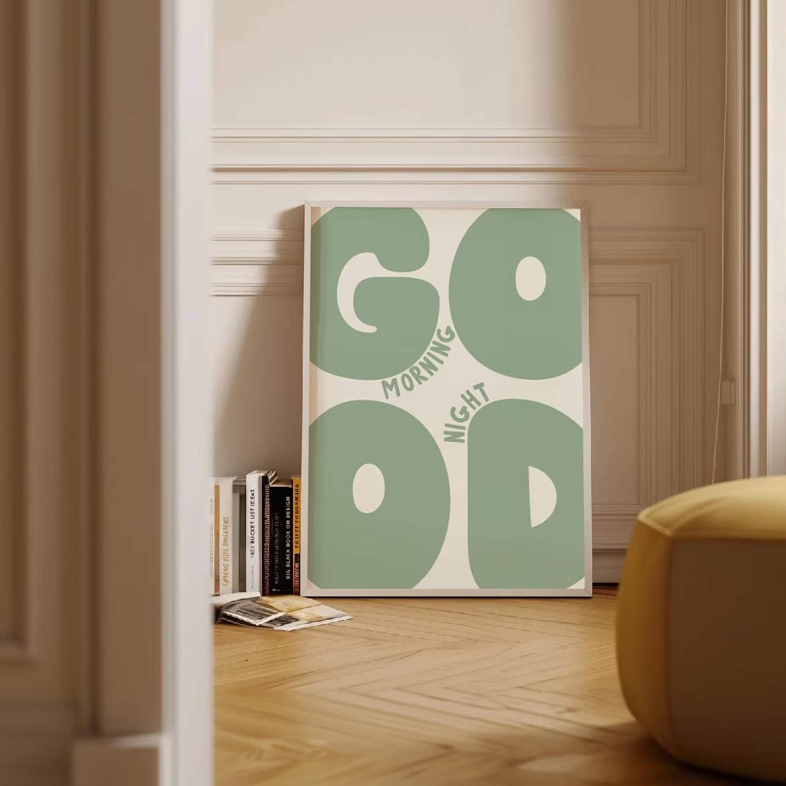 Moderne grüne Wandkunst mit Gu – Interior Design Living Room Bewertung und Preis