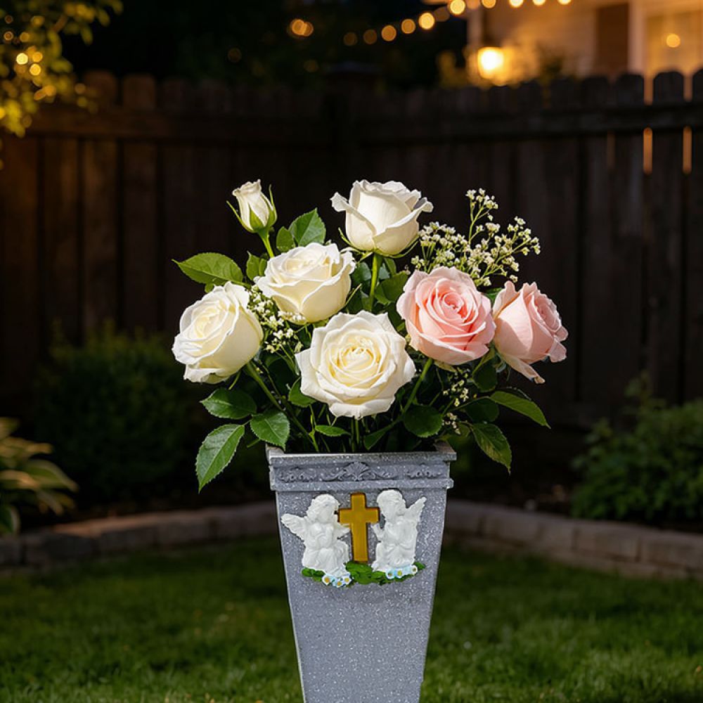 Kreuzengel-Grabvase aus Kunsth – Vase Decor Bewertung und Preis