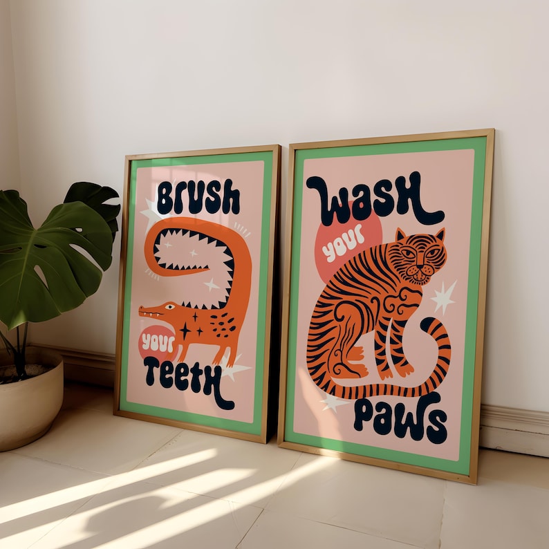 2 teile/satz Tiger Waschen Ihr – Abstract Canvas Set Bewertung und Preis